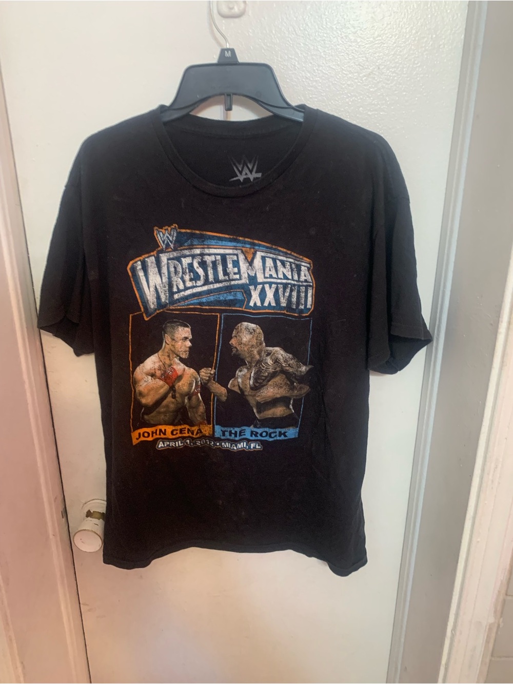 WWE Black WrestleMania XXVIII John Cena vs The Rock Graphic Tee